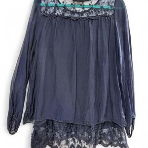 Carla Conti navy lace long sleeve top